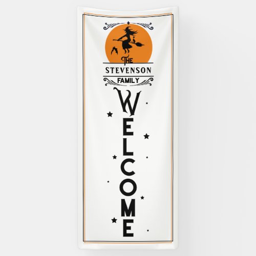 Halloween Welcome  Family Name Door Length Banner