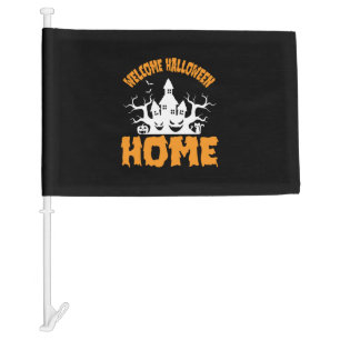 Halloween Welcome Halloween Home Birthday Car Flag