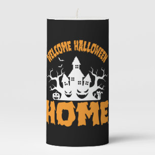 Halloween Welcome Halloween Home Birthday Pillar Candle