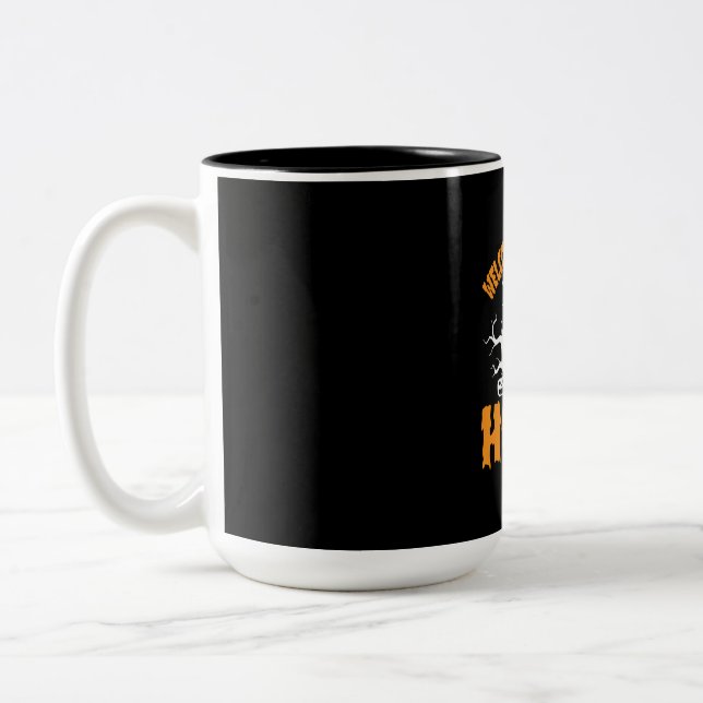 Halloween Welcome Halloween Home Birthday Two-Tone Coffee Mug (Left)