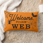 Halloween Welcome To Our Web Lumber Throw Pillow