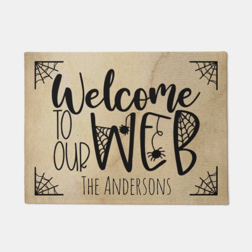 Halloween Welcome to Our Web Signature Doormat