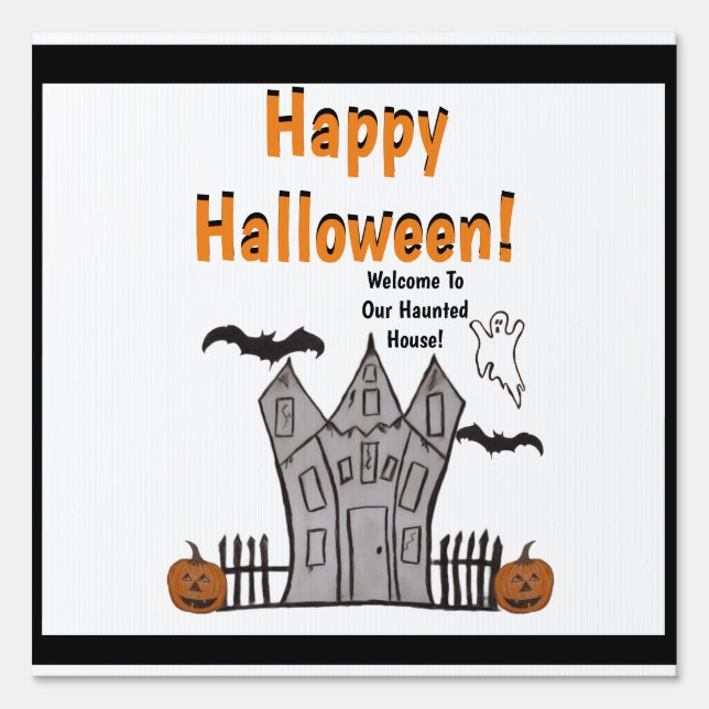 Halloween Welcome Yard Sign (Front)