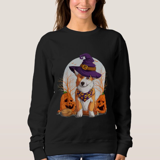 Halloween Welsh Corgi Costume Pumpkin Dog  Corgi O Sweatshirt (Front)