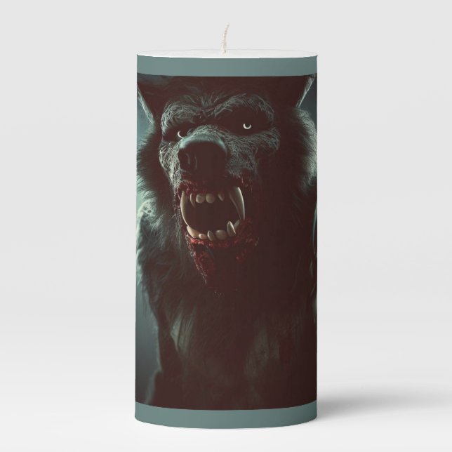 Halloween - Werewolf 2 Pillar Candle (Front)