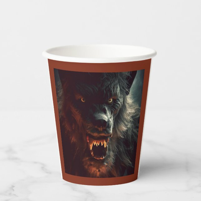 Halloween - Werewolf 3 Paper Cups (Front)