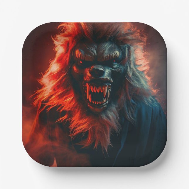 Halloween - Werewolf 4 Paper Plates (Front)