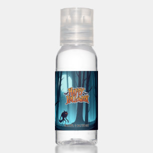 Halloween werewolf and pumpkins hand sanitizer