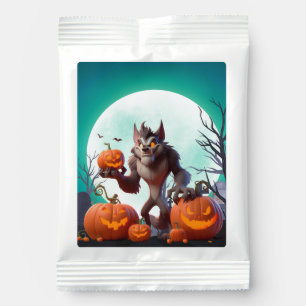 Halloween werewolf and pumpkins hot chocolate drink mix