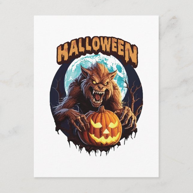 Halloween Werewolf Enclosure Card (Front)
