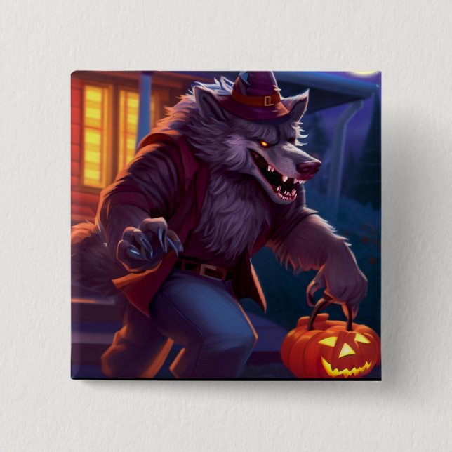 Halloween/werewolf/fall/autumn Button (Front)