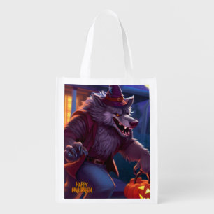 Halloween/werewolf/fall/autumn Grocery Bag