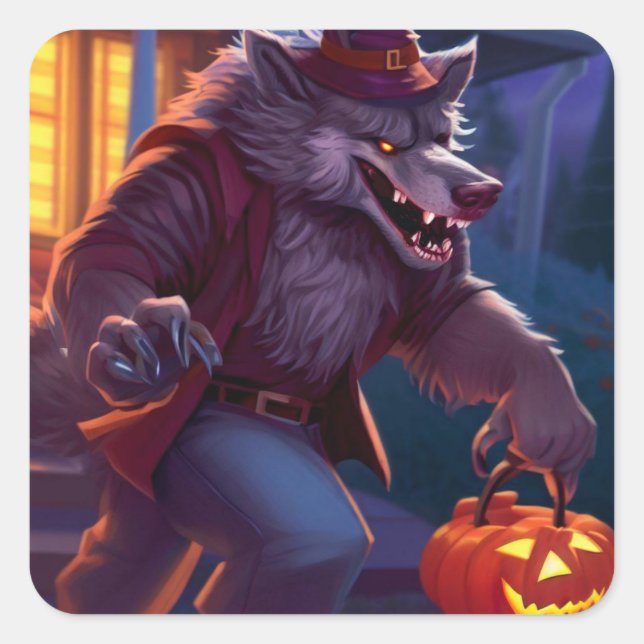 Halloween/werewolf/fall/autumn Square Sticker (Front)