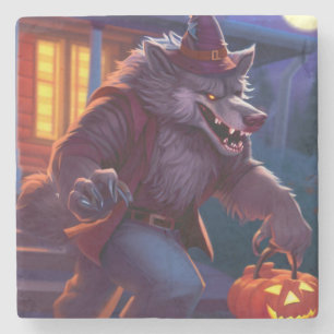 Halloween/werewolf/fall/autumn Stone Coaster