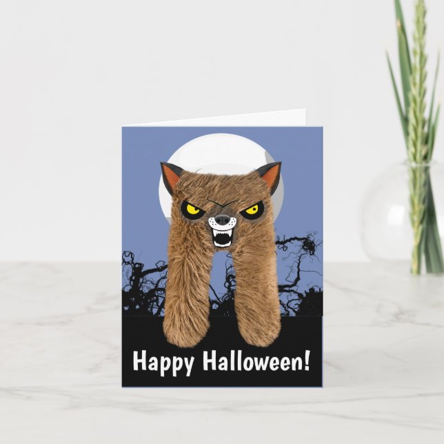 Halloween Werewolf Greeting Card (Front)
