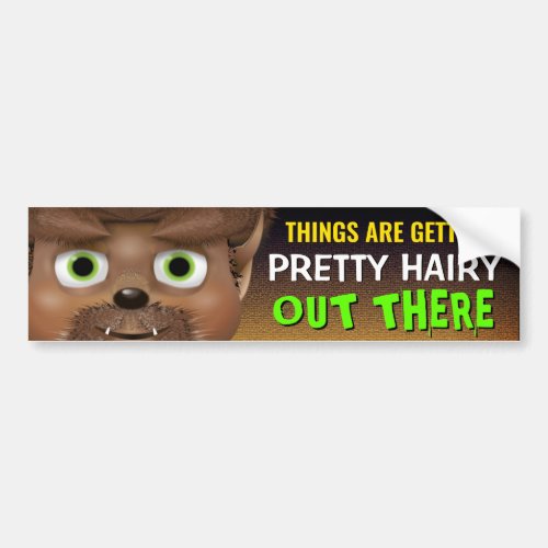 Halloween Werewolf Monster Warning Bumper Sticker