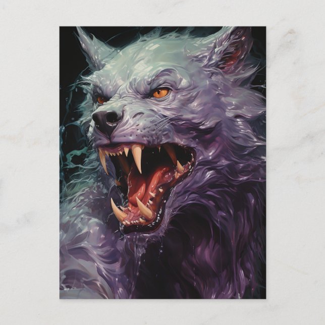 Halloween Werewolf Postcard (Front)
