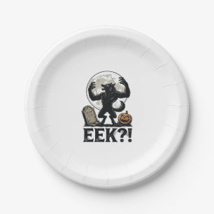 Halloween Werewolf Shirt Vintage Engraving Moon Gr Paper Plates