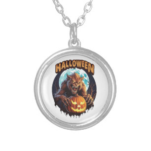 Halloween Werewolf Silver Plated Necklace