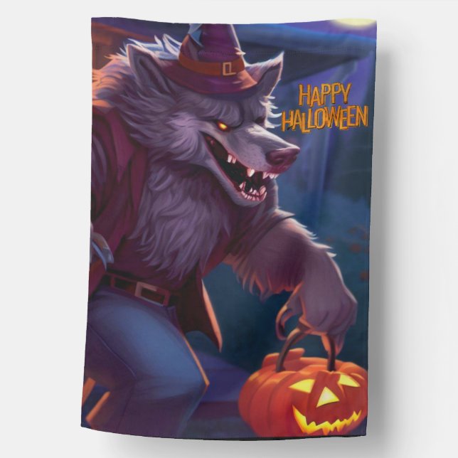 Halloween/Werewolf spooky House Flag (Front)