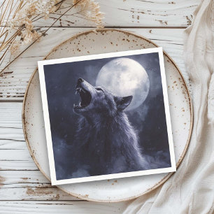 Halloween Werewolf Wolf Howling Moon Napkins
