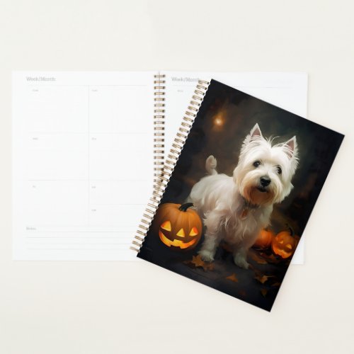 Halloween West Highland White Terrier Pumpkins Planner