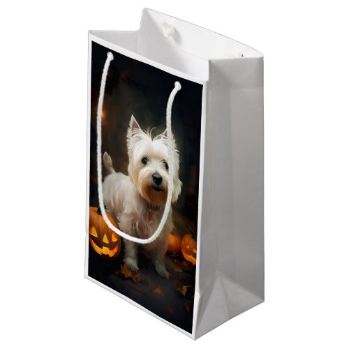 Halloween West Highland White Terrier Pumpkins Small Gift Bag