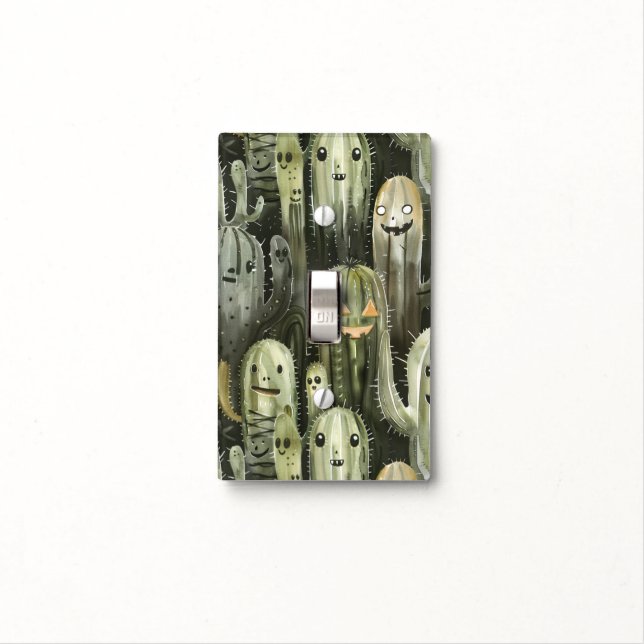 Halloween Western Cowboy Cowgirl Cactus Light Switch Cover (In Situ)