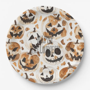 Halloween Western Cowboy Cowgirl Pumpkins Paper Plates