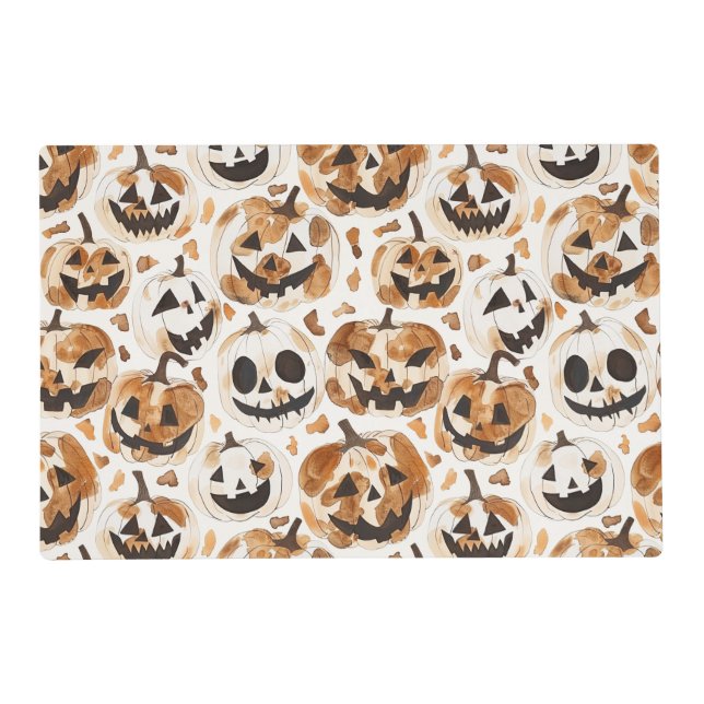 Halloween Western Cowboy Cowgirl Pumpkins Placemat (Front)