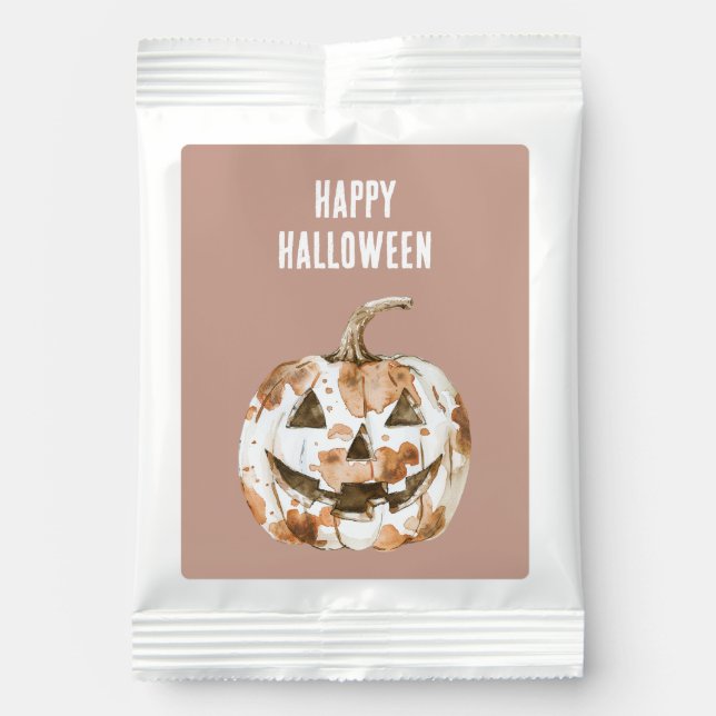 Halloween Western Cowgirl Cowboy Orange Pumpkin Hot Chocolate Drink Mix (Front)