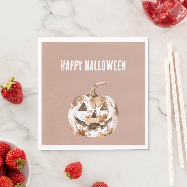 Halloween Western Cowgirl Cowboy Orange Pumpkin Napkins (Insitu)