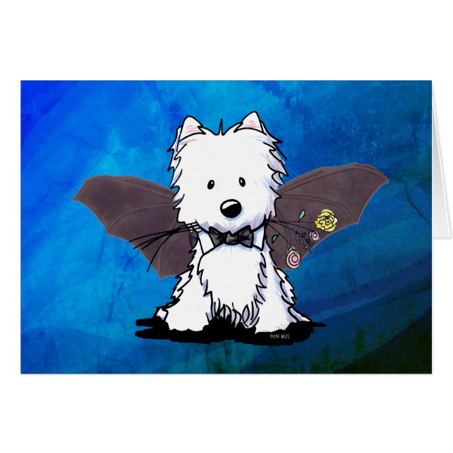 Halloween Westie Terrier Bat Dog Cards (Front Horizontal)