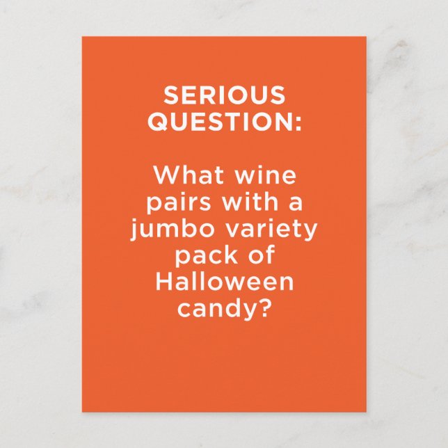 Halloween: What pairs with Wine & Candy? Postcard (Front)