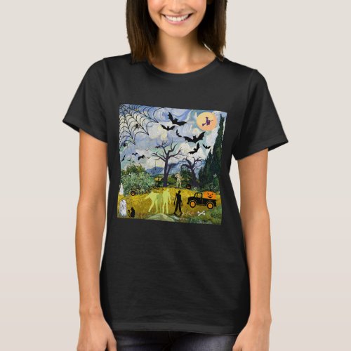 Halloween Wheat Field Vincent Van Gogh Inspired T_Shirt