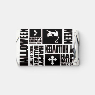 Halloween Whimsical Cool Typography Pattern Black Hershey's Miniatures