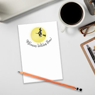 Halloween Whimsical Flying Witch Full Moon Post-it Notes