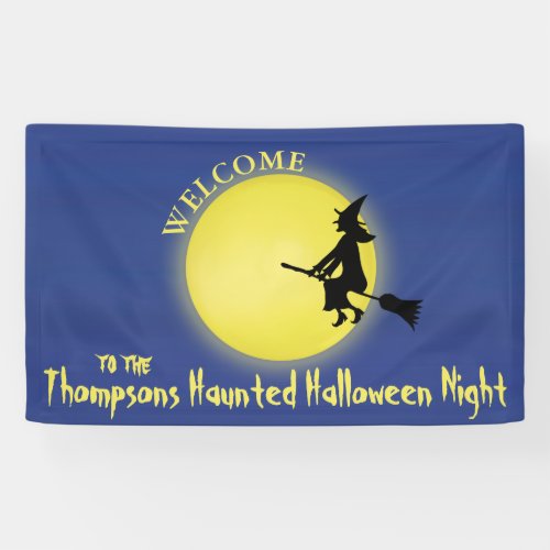 Halloween Whimsical Flying Witch Spooky Fun Banner