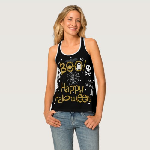 Halloween Whimsical Hand Drawn Costume Party Tank Top
