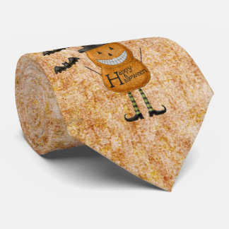 Halloween Whimsical Pumpkin Man Tie
