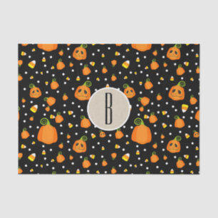 Halloween Whimsical Pumpkins Rustic Kraft Tissue Paper