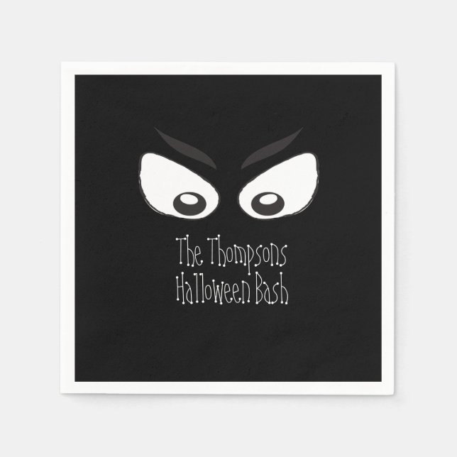 Halloween Whimsical Simple Cute Ghost Eye Napkins (Front)