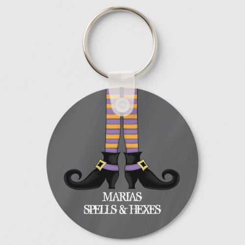 Halloween Whimsical Witch Shoes Funny Keychain