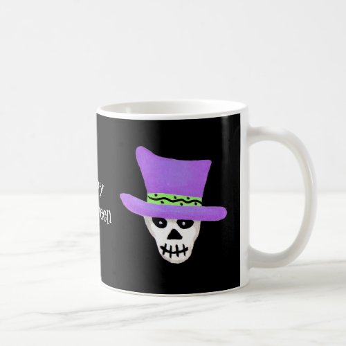 Halloween Whimsy Skeleton Skull Pin Badge Coffee Mug