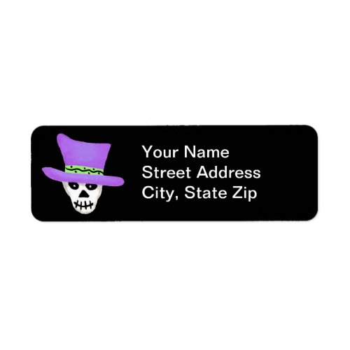 Halloween Whimsy Skeleton Skull Return Address Label