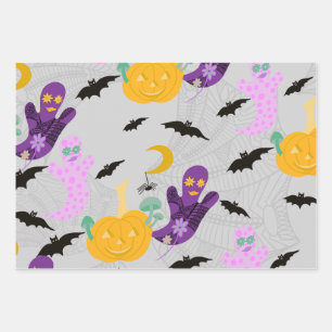Halloween Whimsy Wrapping Paper Sheets