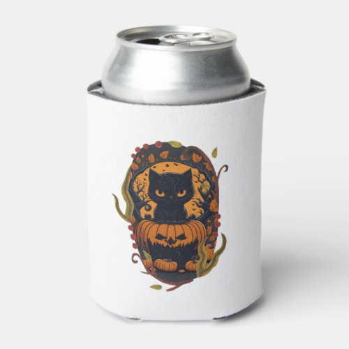 Halloween Whiskers with Bonsai Cat   Can Cooler