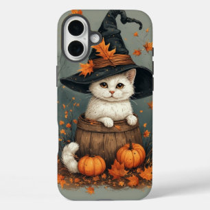 Halloween White Cat  iPhone 16 Plus Case