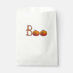 Halloween White Favor Bags/Boo and Pumpkins Bag