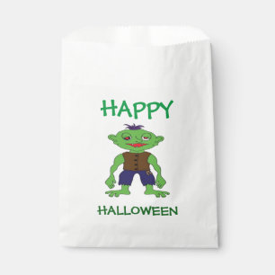 Halloween White Favor Bags/Monster Bag